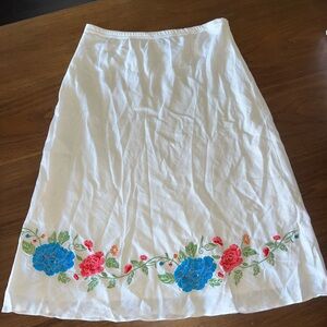 100% Linen Embroidered Skirt